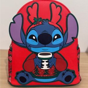 Loungefly Disney Stitch Holiday Sweater Mini Backpack